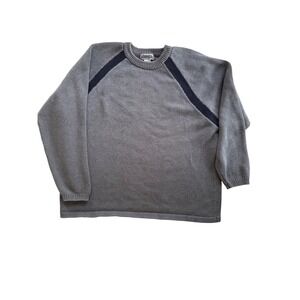 Aeropostale Mens Gray Crew Neck Sweater Casual‎ Cotton Blend Ribbed Trim Y2K